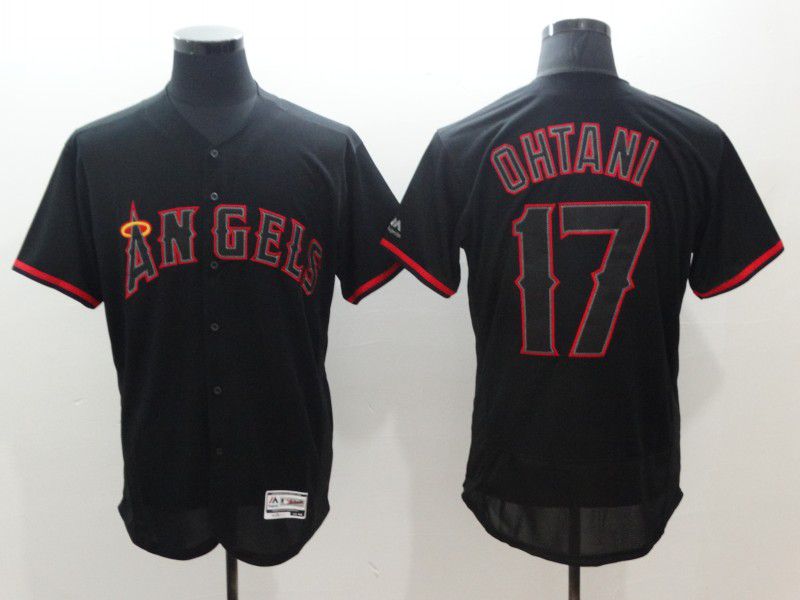 Men Los Angeles Angels #17 Ohtani Black Elite MLB Jerseys->youth mlb jersey->Youth Jersey